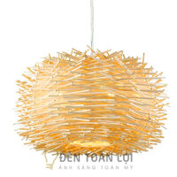 Đèn Mây Tre: Mẫu đèn mây cầu đang xù như lông nhím trang trí bàn ăn