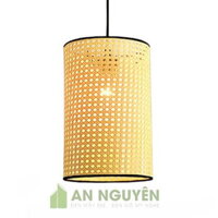 Đèn Mây Tre: Mẫu đèn mây mắt cáo hình trụ phi 20 cao 30 cm trang trí thông tầng