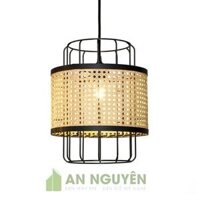 Đèn Mây Tre: Mẫu đèn mây mắt cáo và khung sắt decor không gian phòng khách
