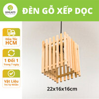 Đèn Mây Tre Thả Trần Simlaco Mẫu Gỗ Xếp Dọc