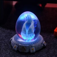 Đèn mô hình dạng trứng. Trưng bày bàn làm việc, bàn gaming. Pokemon Lugia. chất liệu Epoxy Resin