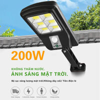 Đèn Năng Lượng Mặt Trời Cảm Biến Ánh Sáng - Đèn Led 6 Bóng Kèm Điều Khiển, Chống Trộm Hiệu Quả