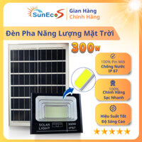 Đèn Năng Lượng Mặt Trời, Đèn Pha Led 300W SUNECO Chip Led 5054  Cảm Biến Ánh Sáng, Bảo Hàng 24 Tháng