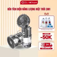 Đèn Năng Lượng Mặt Trời Kèm Quạt Tích Điện Chống Nước Tích Hợp Đèn Chiếu Sáng, Sạc Dự Phòng Tiện Lợi Đi Dã Ngoại