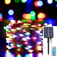 Đèn năng lượng mặt trời led dây đom đóm 200 led 22m, mẫu 2023 có thể sạc bằng điện