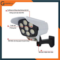 Đèn năng lượng mặt trời PIN LỚN cảm ứng tự động bật tắt có điều khiển - giả camera chống trộm