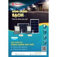 Đèn Năng lượng mặt trời Rạng Đông 300W - Chiếu pha Năng lượng mặt trời CP03.SL.RAD 300W.V2 tích hợp cảm biến Radar
