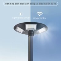 Đèn Năng Lượng Mặt Trời Sân Vườn, Công Viên UFO 3E LED LIGHT 200W 5 Bóng Đèn Cảm Biến Chuyển Động Điều Khiển Từ Xa - Hàng Chính Hãng