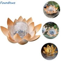 Đèn năng lượng mặt trời sân vườn FOUNDTWO, Đèn sen năng lượng mặt trời hình hoa sen sáng tạo, Đèn sân vườn điêu khắc bằng nhựa không dây bền bỉ ngoài trời