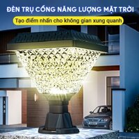 Đèn năng lượng mặt trời trụ cổng, chụp đèn vuông,an toàn, dễ lắp đặt- K2033