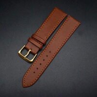 Đen Nâu Trắng Dây đồng hồ P20 TRƠN có đường may không thấm nước size 8 10 12 14 16 18 20 22 24mm Phụ kiện đồng hồ - Nâu Nhạt Khóa Vàng,14mm