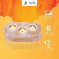Đèn nến đá muối Himalaya (3 chân cắm), hộp gỗ đóng gói sang trọng - Nhập khẩu Pakistan
