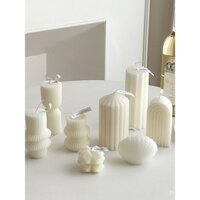 Đèn nến hương liệu Ins, đèn nến trắng cao cấp cho phòng ngủ, hương thơm lâu dài, trang trí, đạo cụ chụp ảnh