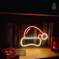 Đèn NEON " Mũ Noel Mẫu 2 " trang trí không gian,đèn ngủ (TẶNG NGAY mạch điều khiển tích hợp)