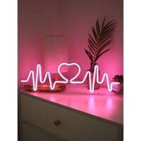 Đèn Neon Sign Trái Tim Trang Trí Phòng, Tặng Băng Keo 3M Kèm Nguồn 12V