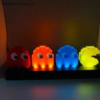 Đèn Ngủ 3D Điều Khiển Bằng Giọng Nói Nhiều Màu Sắc Pac Man Pixel Dành Cho Trẻ Em