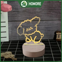 Đèn ngủ 3D hình Cún con để bàn  3 chế độ màu