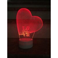 Đèn ngủ 3d led - trái tim