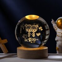 Đèn ngủ 3D quả cầu pha lê phát sáng,phù hợp để bàn trang trí,làm quà tặng,quà lưu niệm