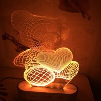 ĐÈN NGỦ 3D TEDDY HEART