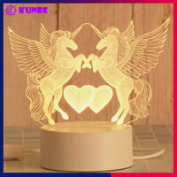 Đèn Ngủ 3D Trang Trí KUNBE Có 3 Chế Độ Ánh Sáng, Nhiều Hình Ngộ Nghĩnh Phù Hợp Decor Quà Tặng - Ngựa đôi