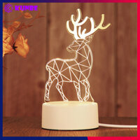 Đèn Ngủ 3D Trang Trí KUNBE Có 3 Chế Độ Ánh Sáng, Nhiều Hình Ngộ Nghĩnh Phù Hợp Decor Quà Tặng - Hươu