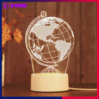 Đèn Ngủ 3D Trang Trí KUNBE Có 3 Chế Độ Ánh Sáng, Nhiều Hình Ngộ Nghĩnh Phù Hợp Decor Quà Tặng - Quả Địa Cầu