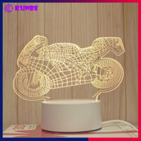 Đèn Ngủ 3D Trang Trí KUNBE Có 3 Chế Độ Ánh Sáng, Nhiều Hình Ngộ Nghĩnh Phù Hợp Decor Quà Tặng - Mô Tô