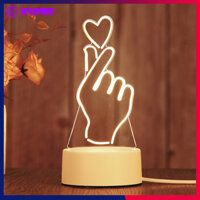 Đèn Ngủ 3D Trang Trí KUNBE Có 3 Chế Độ Ánh Sáng, Nhiều Hình Ngộ Nghĩnh Phù Hợp Decor Quà Tặng - Bắn Tim