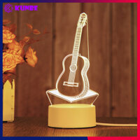 Đèn Ngủ 3D Trang Trí KUNBE Có 3 Chế Độ Ánh Sáng, Nhiều Hình Ngộ Nghĩnh Phù Hợp Decor Quà Tặng - Đàn Guitar