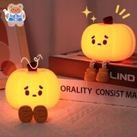 Đèn ngủ bí ngô, Đèn LED bí ngô ngộ nghĩnh Squishy, Đèn ngủ silicon có thể điều chỉnh độ sáng, Đèn cảm ứng ban đêm đầu giường dễ thương có thể sạc lại