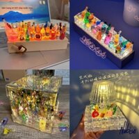 Đèn ngủ chai nước, đèn ngủ charm chai nước mini, đèn tráng gương 2 chiều, đèn handmade
