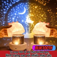 Đèn ngủ chiếu sao cổ tích, đại dương, sinh nhật xoay tự động đèn led lãng mạn+Bluetooth + điều khiển từ xa