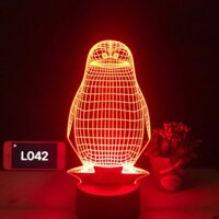 Đèn ngủ chim cánh cụt 3d, Đèn ngủ dễ thương dành cho bé, Qùa tặng sinh nhật đèn led 16 màu (L042)