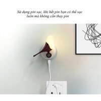 Đèn ngủ con chim cảm ứng dùng pin sạc tiện lợi