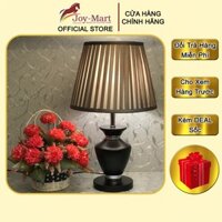 Đèn Ngủ Để Bàn ♥️JOYMART♥️ Đèn Bàn Thân Gỗ Tự Nhiên,Chao Vải Lụa Xếp Ly Trang Trí Phòng Ngủ MB6421