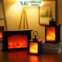 Đèn ngủ để bàn, đèn led trang trí phòng ngủ hình lò sưởi, hiệu ứng ngọn lửa phong cách giáng sinh – Thế giới đèn X6