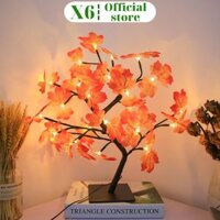 Đèn ngủ để bàn, đèn LED trang trí phòng ngủ hình cây phong lá đỏ decor phòng có công tắc – Thế giới đèn X6