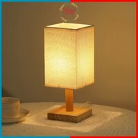 Đèn Ngủ Để Bàn Hình Chữ Nhật Hàn Quốc Chân Gỗ D02 Trang Trí Phòng, Decor Cực Chill