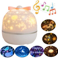Đèn ngủ decor phòng 3d chiếu ngàn sao bầu trời,vũ trụ,đại dương xoay 360 tự động 6 chế độ hoa văn cho bé yêu ngủ ngon