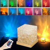 Đèn ngủ gợn sóng nước xoay PAODERIMA, Đèn ngủ máy chiếu Acrylic sáng tạo, Đèn chiếu sáng có sóng biển có thể điều chỉnh