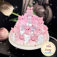 Đèn ngủ handmade, đèn handmade tự làm, đèn ngủ charm heo hồng phát sáng