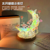 Đèn Ngủ Handmade Mặt Trăng Pha Lê Butterfly – Ánh Sáng Lung Linh Lãng Mạn