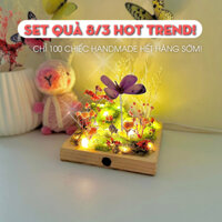 Đèn ngủ handmade tiểu cảnh bướm bay – Set quà tặng bạn gái 8/3 Lung Linh, Lãng Mạn