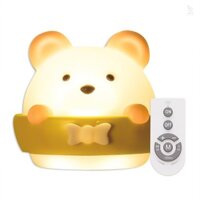 Đèn ngủ hình gấu dễ thương cho bé Đèn ngủ cho bé Đèn ngủ trẻ em cho phòng ngủ Đèn lạnh & ấm 10 độ sáng có thể điều chỉnh Pin tích hợp có điều khiển từ xa