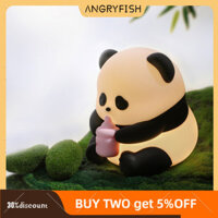 Đèn ngủ hình gấu trúc ANGRYFISH cho trẻ em, Đèn gấu trúc silicon dễ thương có thể sạc lại USB, Đèn ngủ có thể điều chỉnh độ sáng di động với hẹn giờ Trang trí phòng ngủ mẫu giáo