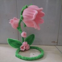 Đèn ngủ hoa linh lan hồng bằng kẽm nhung