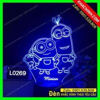 Đèn ngủ khắc mica Minion Làm Quà Tặng Mẫu L0269 -B Nhận làm theo yêu cầu