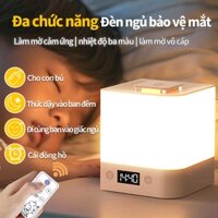 Đèn Ngủ led 3 màu sắc đèn ngủ sạc để bàn pin sạc dung lượng cao Phòng Ngủ Nút cảm ứng