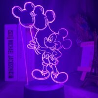 Đèn Ngủ Led 3d Hình Bóng Bay Chuột Mickey Trang Trí Phòng Ngủ Cho Bé